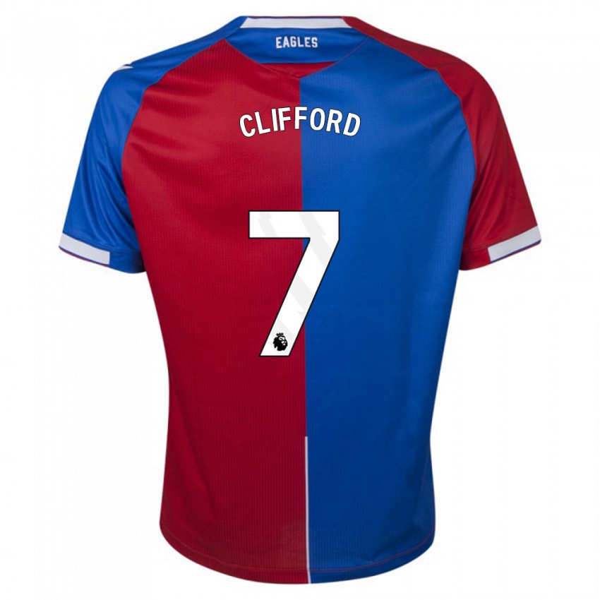 Niño Camiseta Charley Clifford #7 Rojo Azul 1ª Equipación 2023/24 La Camisa
