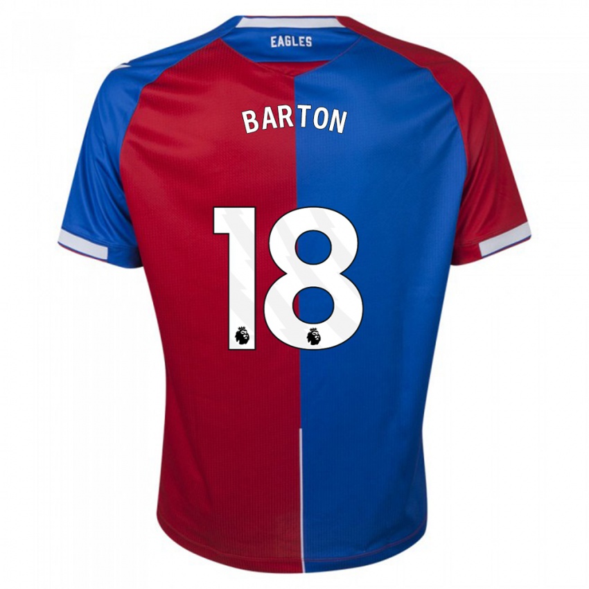 Niño Camiseta Kirsty Barton #18 Rojo Azul 1ª Equipación 2023/24 La Camisa