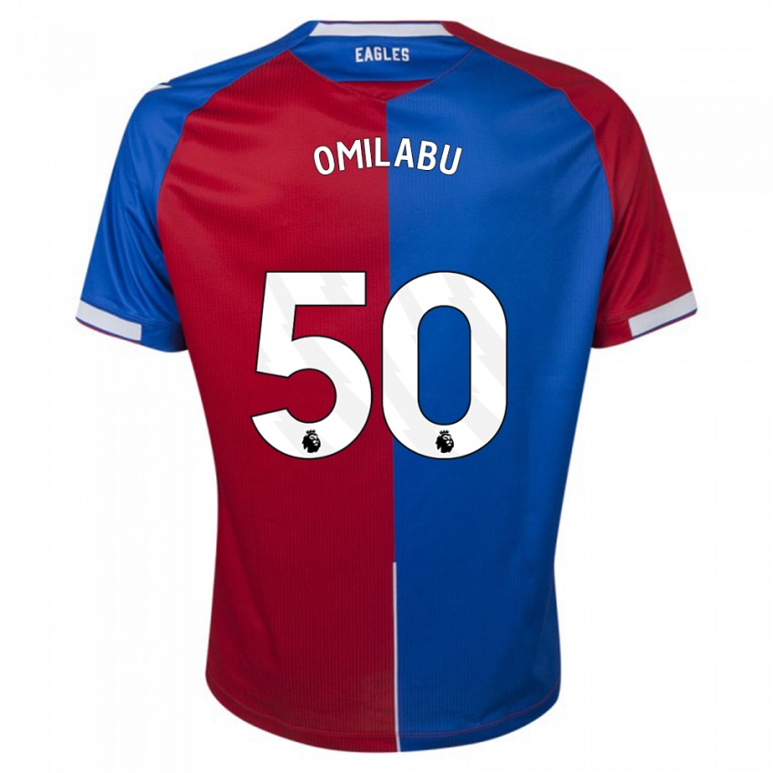 Niño Camiseta David Omilabu #50 Rojo Azul 1ª Equipación 2023/24 La Camisa