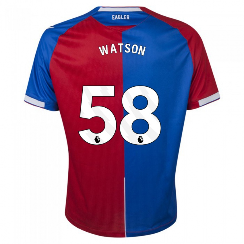 Niño Camiseta Noah Watson #58 Rojo Azul 1ª Equipación 2023/24 La Camisa
