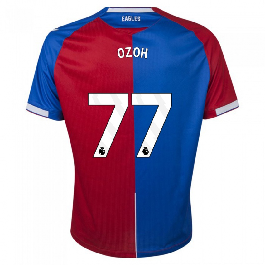 Niño Camiseta David Ozoh #77 Rojo Azul 1ª Equipación 2023/24 La Camisa