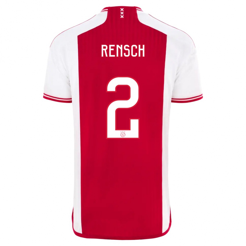 Niño Camiseta Devyne Rensch #2 Rojo Blanco 1ª Equipación 2023/24 La Camisa
