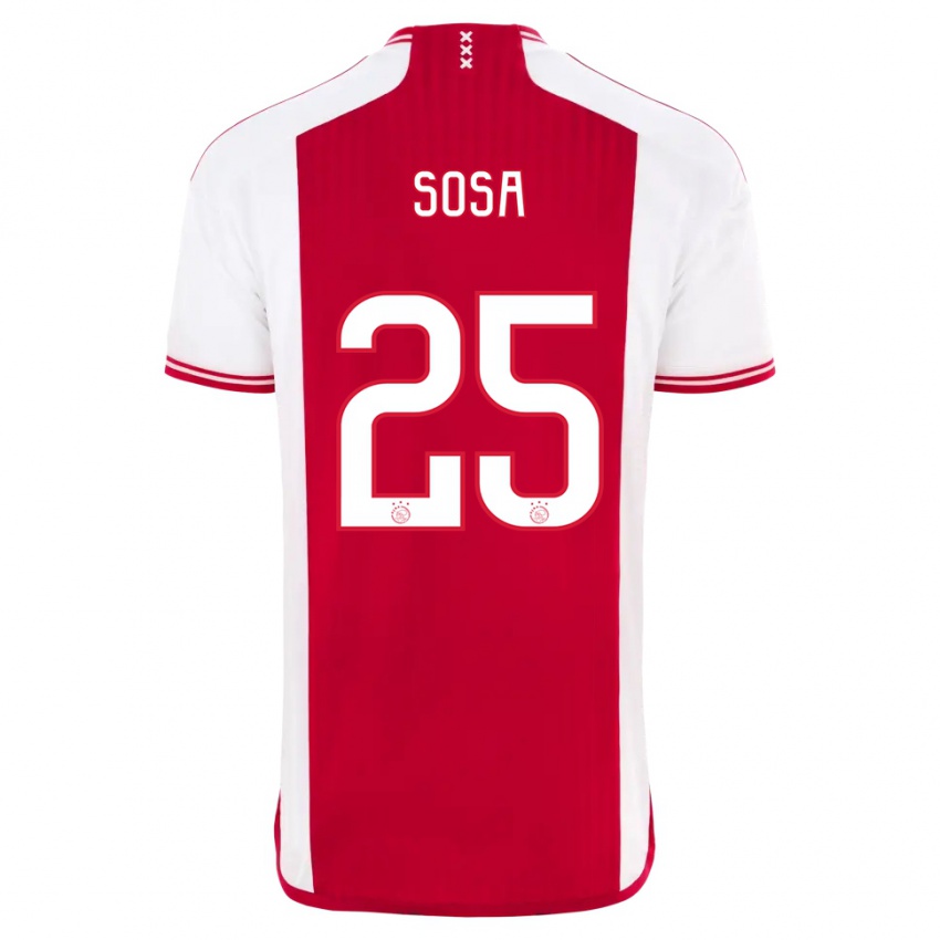 Niño Camiseta Borna Sosa #25 Rojo Blanco 1ª Equipación 2023/24 La Camisa