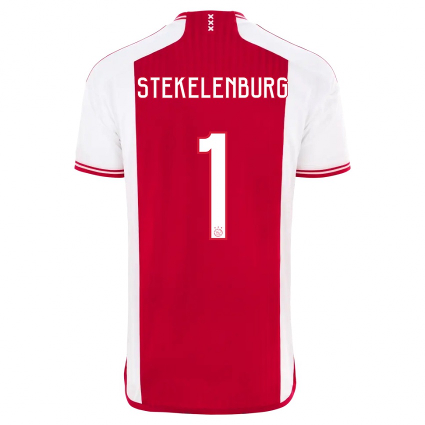 Niño Camiseta Maarten Stekelenburg #1 Rojo Blanco 1ª Equipación 2023/24 La Camisa