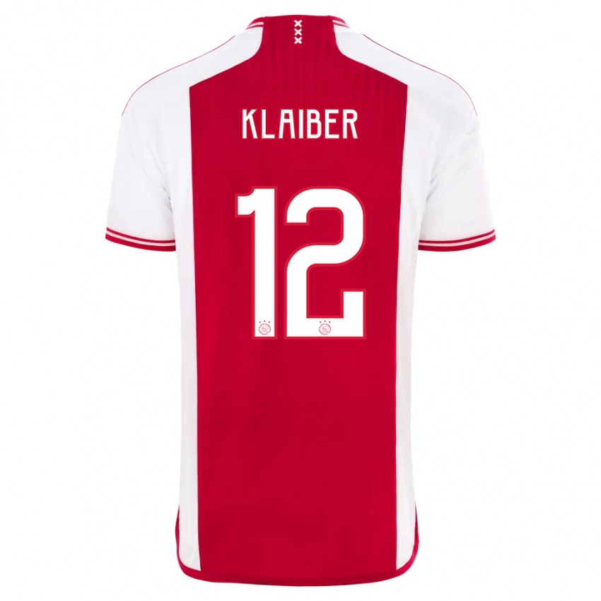 Niño Camiseta Sean Klaiber #12 Rojo Blanco 1ª Equipación 2023/24 La Camisa