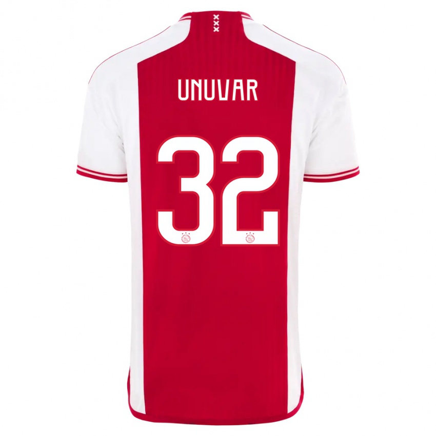 Niño Camiseta Naci Unuvar #32 Rojo Blanco 1ª Equipación 2023/24 La Camisa