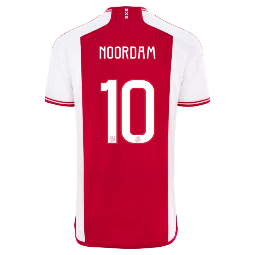 Niño Camiseta Nadine Noordam #10 Rojo Blanco 1ª Equipación 2023/24 La Camisa