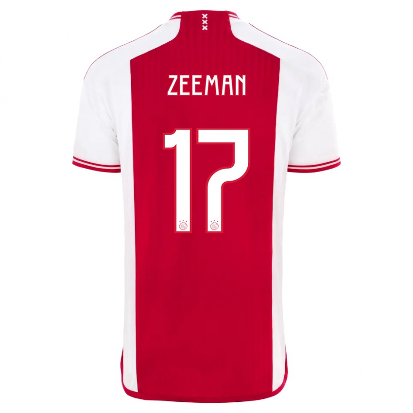 Niño Camiseta Kelly Zeeman #17 Rojo Blanco 1ª Equipación 2023/24 La Camisa