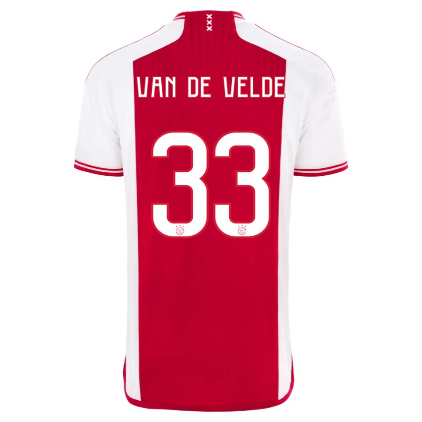 Niño Camiseta Jonna Van De Velde #33 Rojo Blanco 1ª Equipación 2023/24 La Camisa