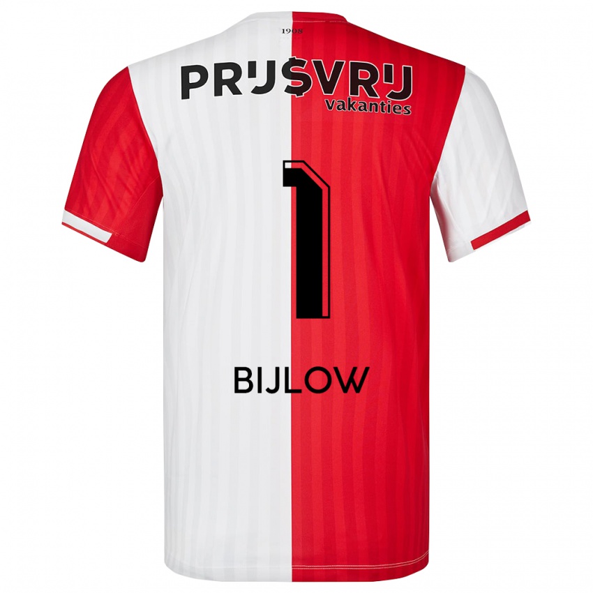 Niño Camiseta Justin Bijlow #1 Rojo Blanco 1ª Equipación 2023/24 La Camisa