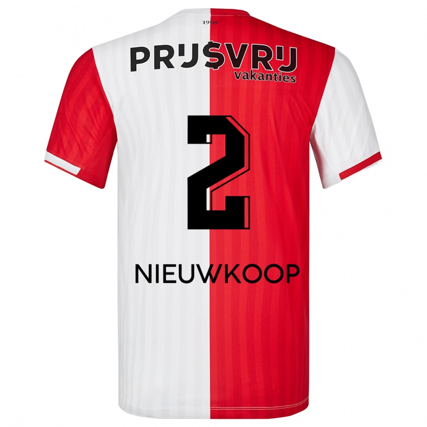 Niño Camiseta Bart Nieuwkoop #2 Rojo Blanco 1ª Equipación 2023/24 La Camisa