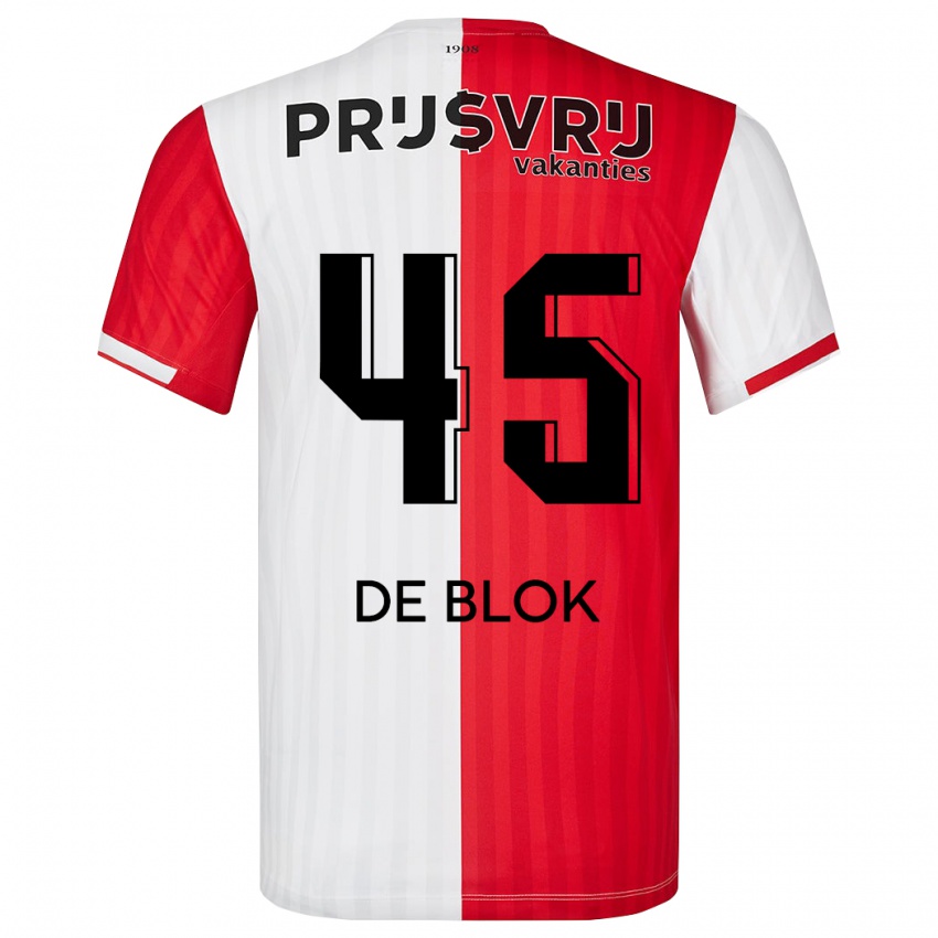 Niño Camiseta Lars De Blok #45 Rojo Blanco 1ª Equipación 2023/24 La Camisa
