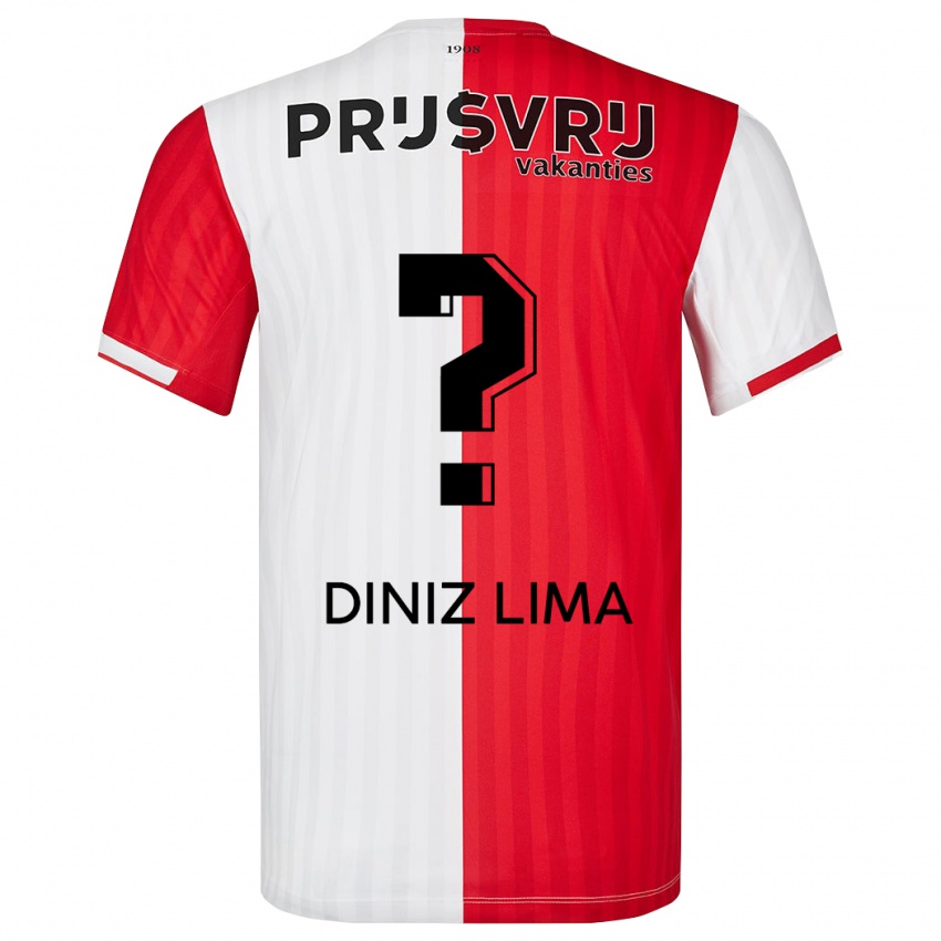 Niño Camiseta Lucas Diniz Lima #0 Rojo Blanco 1ª Equipación 2023/24 La Camisa