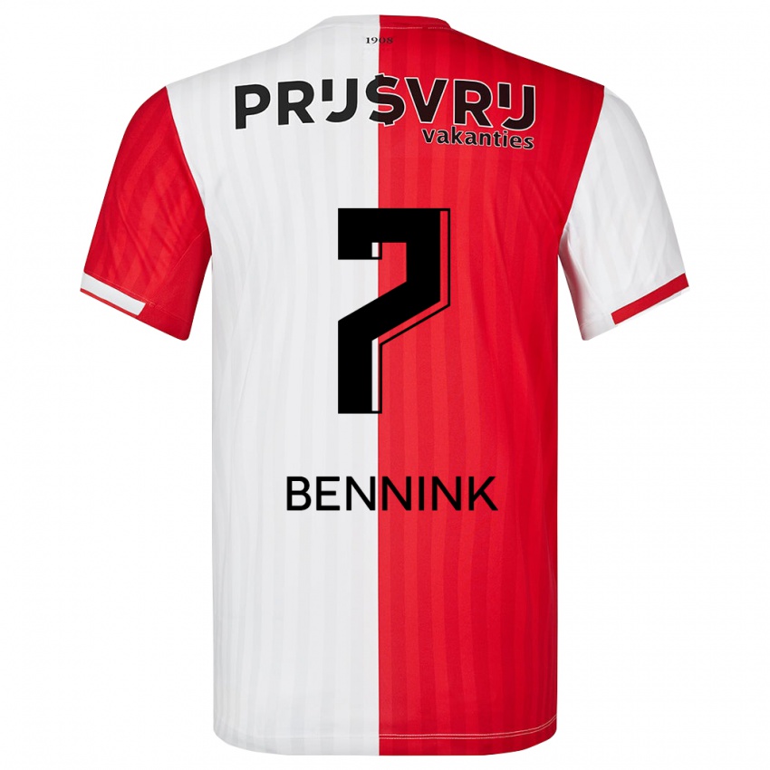Niño Camiseta Maxime Bennink #7 Rojo Blanco 1ª Equipación 2023/24 La Camisa