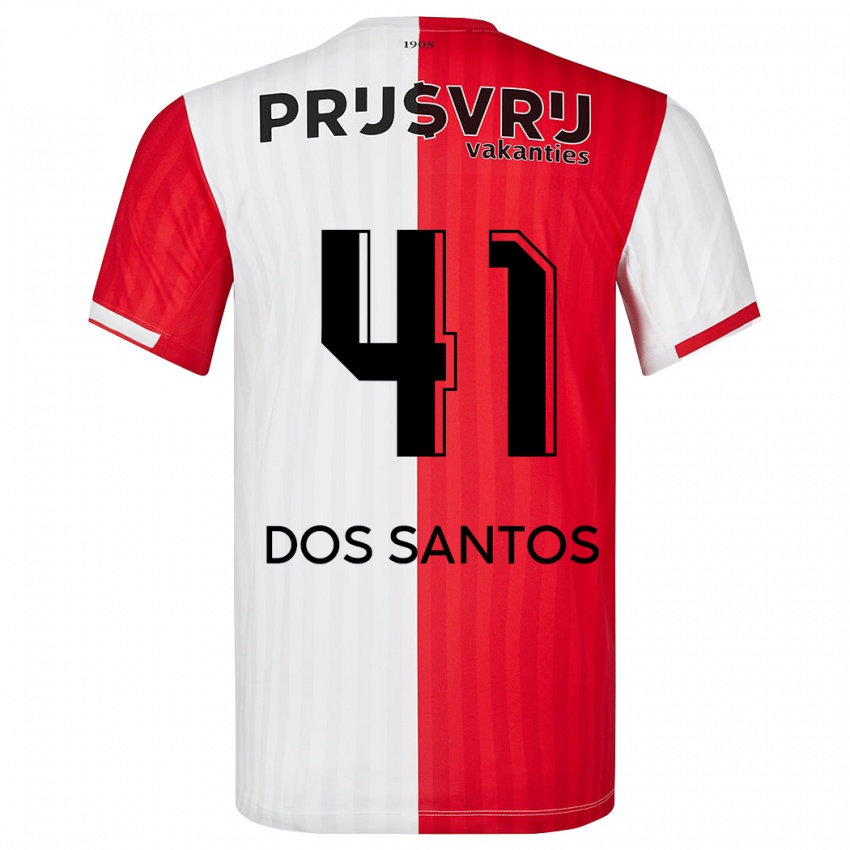 Niño Camiseta Giuliany Ben-David Dos Santos #41 Rojo Blanco 1ª Equipación 2023/24 La Camisa