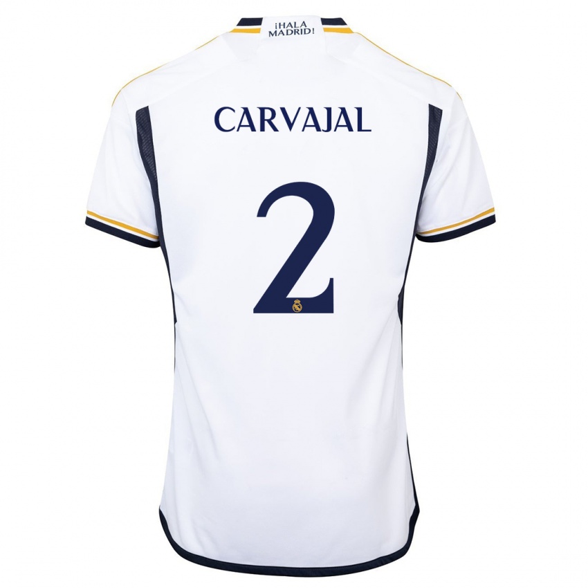 Niño Camiseta Daniel Carvajal #2 Blanco 1ª Equipación 2023/24 La Camisa