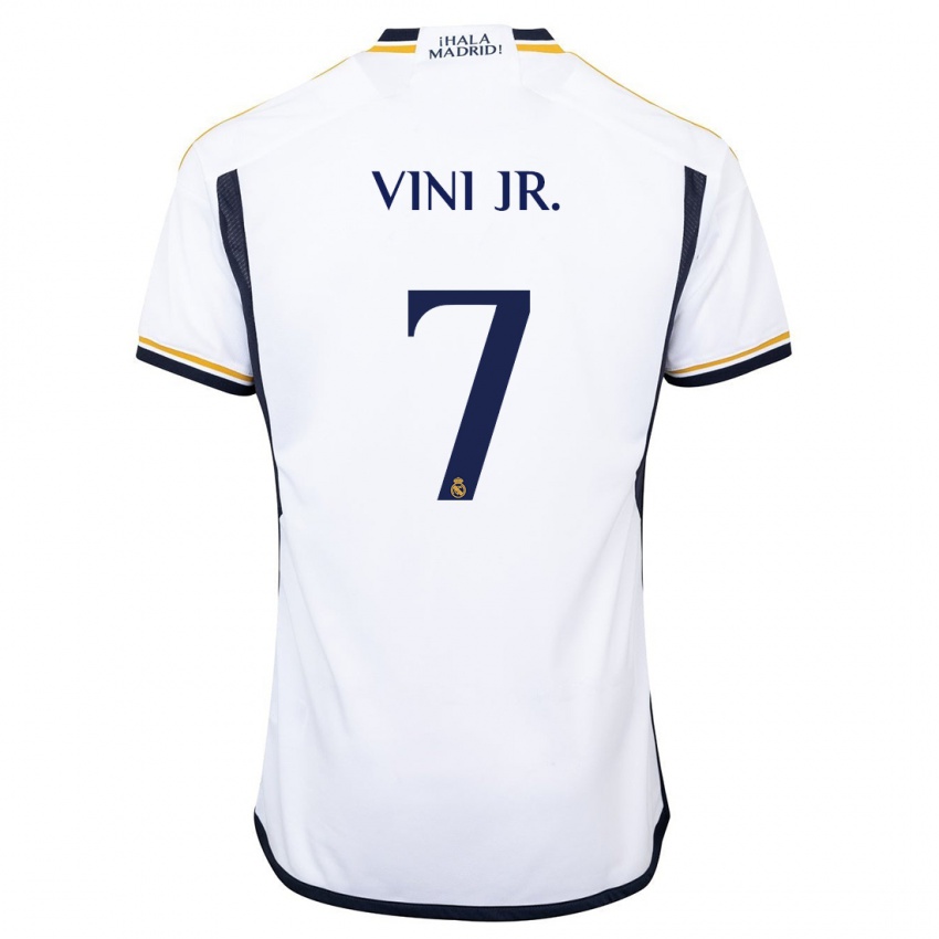 Niño Camiseta Vinicius Junior #7 Blanco 1ª Equipación 2023/24 La Camisa