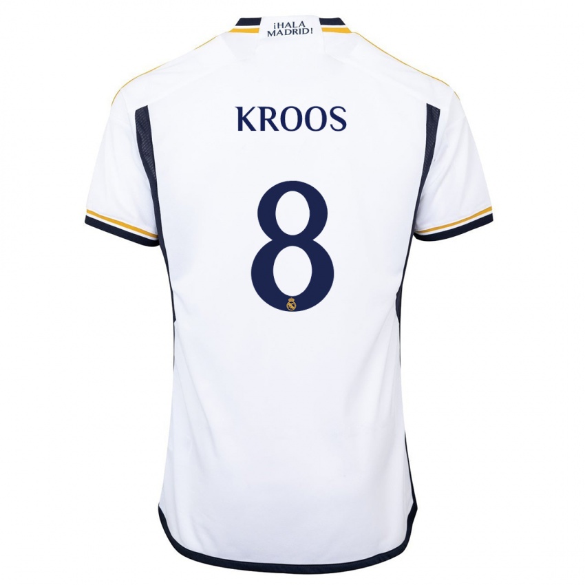 Niño Camiseta Toni Kroos #8 Blanco 1ª Equipación 2023/24 La Camisa