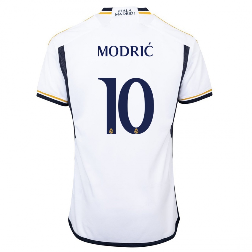 Niño Camiseta Luka Modric #10 Blanco 1ª Equipación 2023/24 La Camisa