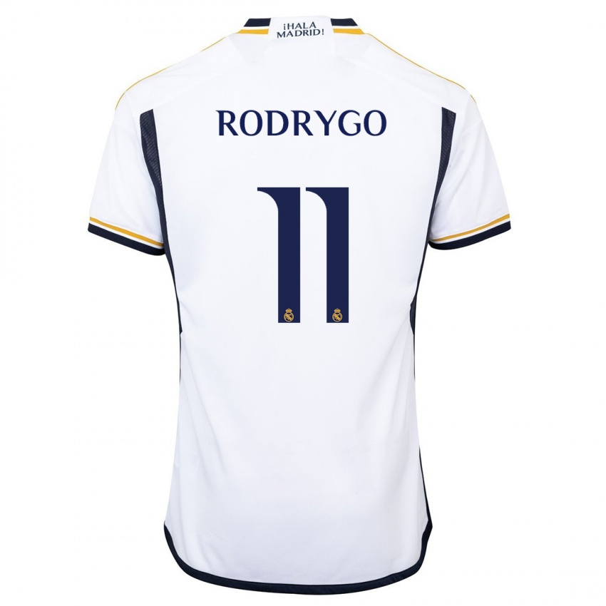 Niño Camiseta Rodrygo #11 Blanco 1ª Equipación 2023/24 La Camisa