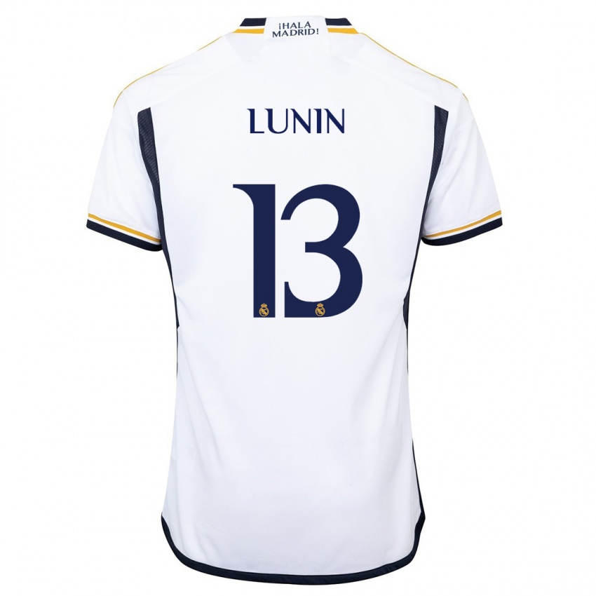 Niño Camiseta Andriy Lunin #13 Blanco 1ª Equipación 2023/24 La Camisa
