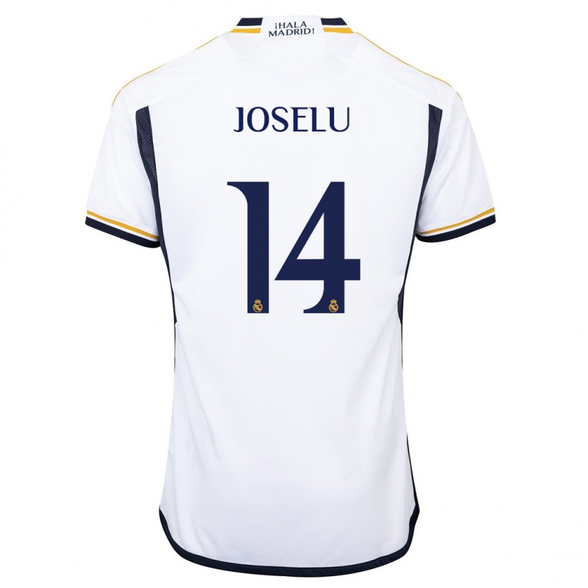 Niño Camiseta Joselu #14 Blanco 1ª Equipación 2023/24 La Camisa