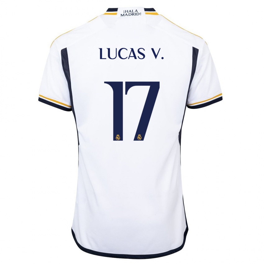 Niño Camiseta Lucas Vazquez #17 Blanco 1ª Equipación 2023/24 La Camisa