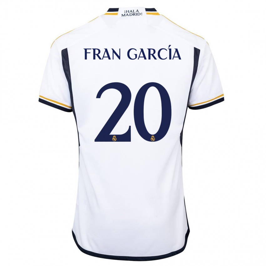 Niño Camiseta Fran García #20 Blanco 1ª Equipación 2023/24 La Camisa