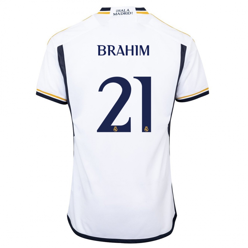 Niño Camiseta Brahim Diaz #21 Blanco 1ª Equipación 2023/24 La Camisa