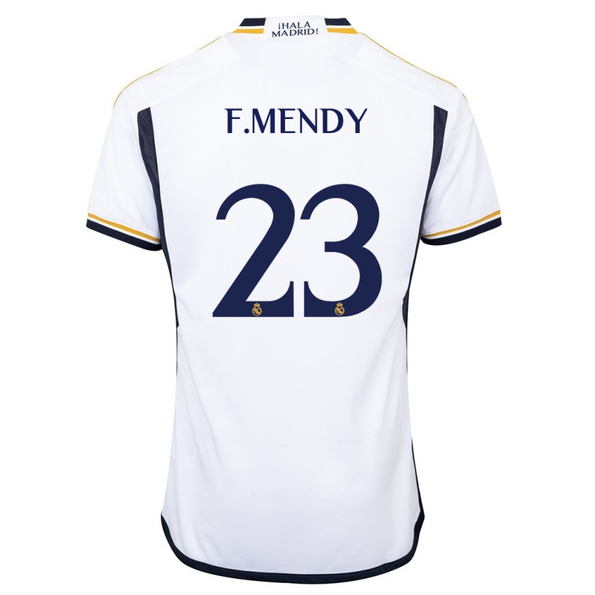 Niño Camiseta Ferland Mendy #23 Blanco 1ª Equipación 2023/24 La Camisa