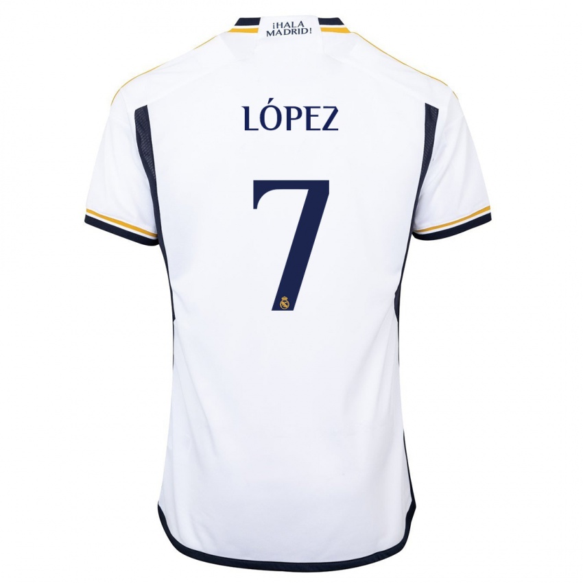 Niño Camiseta Noel López #7 Blanco 1ª Equipación 2023/24 La Camisa