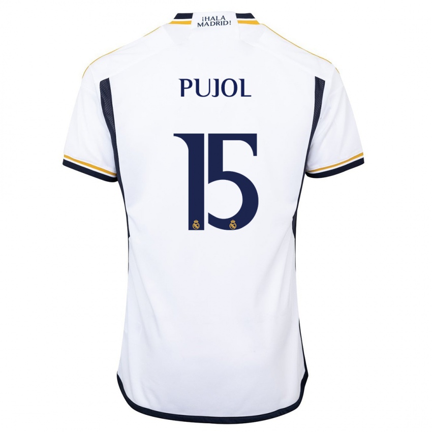 Niño Camiseta Edgar Pujol #15 Blanco 1ª Equipación 2023/24 La Camisa