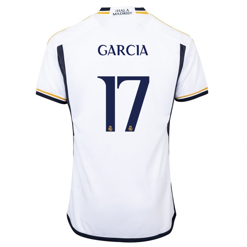 Niño Camiseta Gonzalo Garcia #17 Blanco 1ª Equipación 2023/24 La Camisa