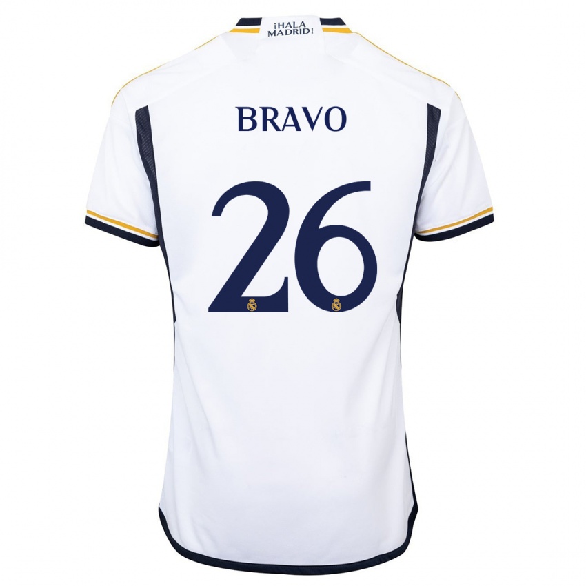 Niño Camiseta Iker Bravo #26 Blanco 1ª Equipación 2023/24 La Camisa