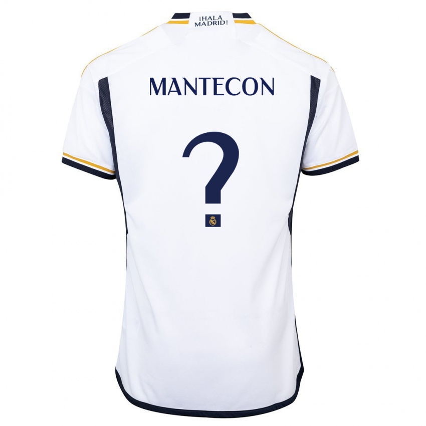 Niño Camiseta Hugo Mantecon #0 Blanco 1ª Equipación 2023/24 La Camisa