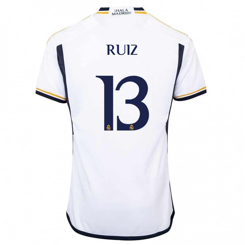 Niño Camiseta Guillermo Ruiz #13 Blanco 1ª Equipación 2023/24 La Camisa