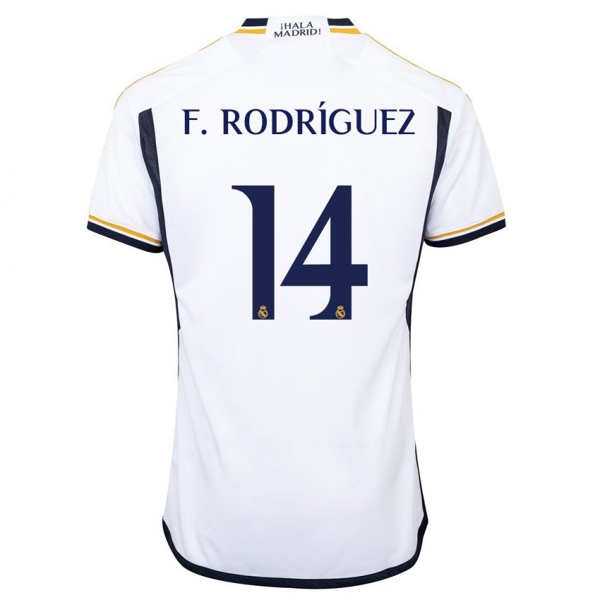 Niño Camiseta Fer Rodríguez #14 Blanco 1ª Equipación 2023/24 La Camisa