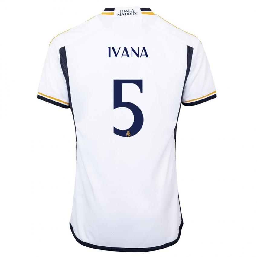 Niño Camiseta Ivana Andres #5 Blanco 1ª Equipación 2023/24 La Camisa