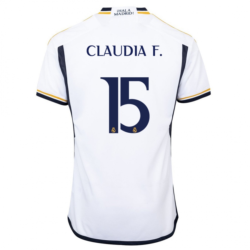 Niño Camiseta Claudia Florentino #15 Blanco 1ª Equipación 2023/24 La Camisa