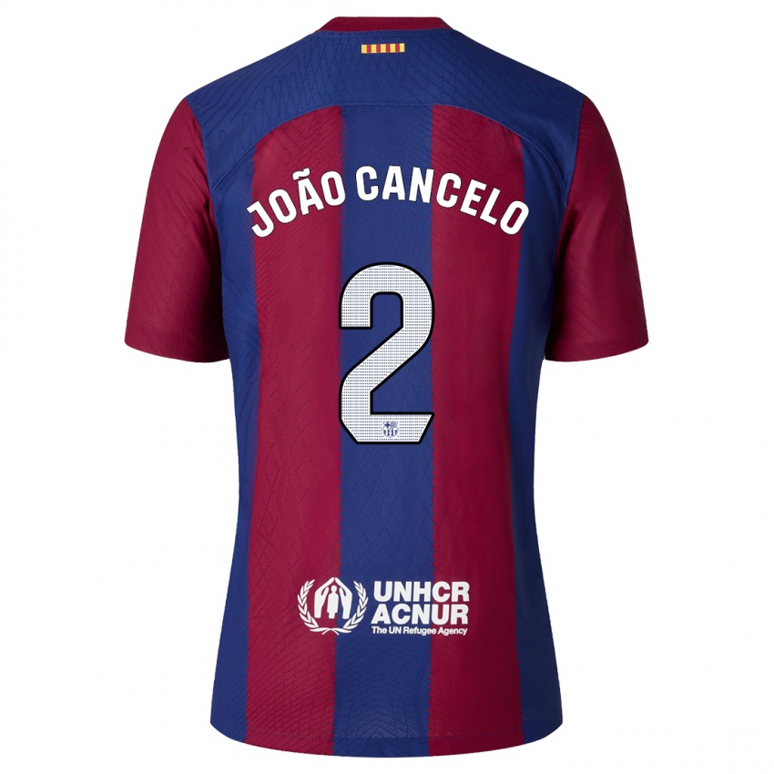 Niño Camiseta Joao Cancelo #2 Rojo Azul 1ª Equipación 2023/24 La Camisa