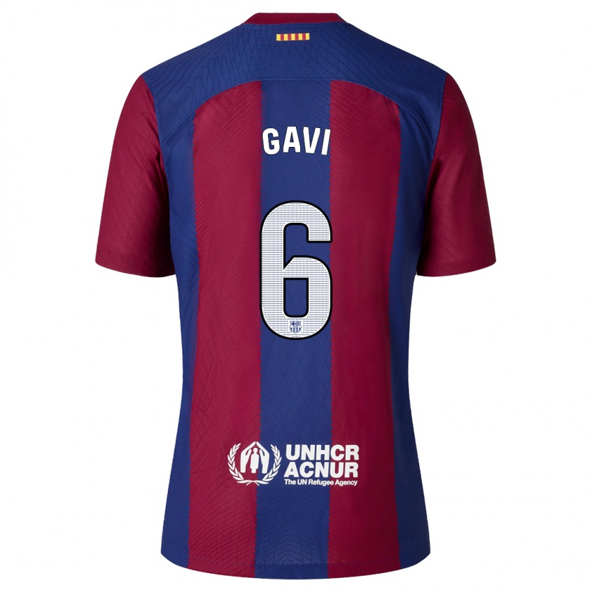 Niño Camiseta Gavi #6 Rojo Azul 1ª Equipación 2023/24 La Camisa