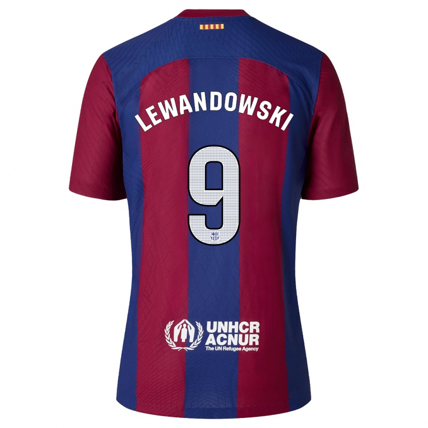 Niño Camiseta Robert Lewandowski #9 Rojo Azul 1ª Equipación 2023/24 La Camisa
