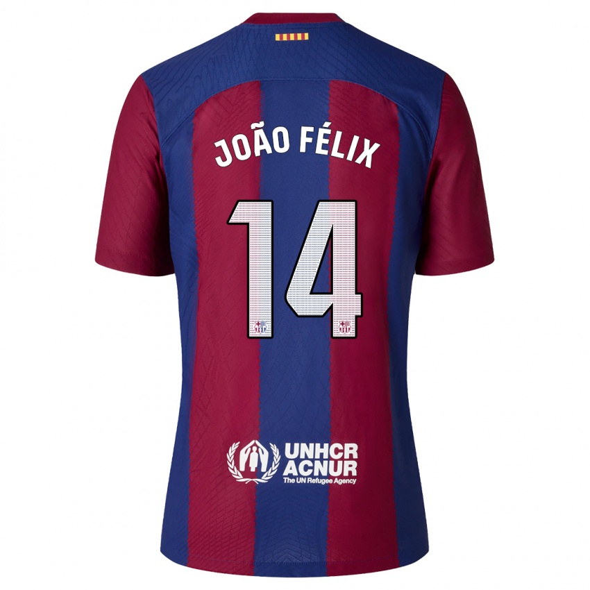 Niño Camiseta Joao Felix #14 Rojo Azul 1ª Equipación 2023/24 La Camisa