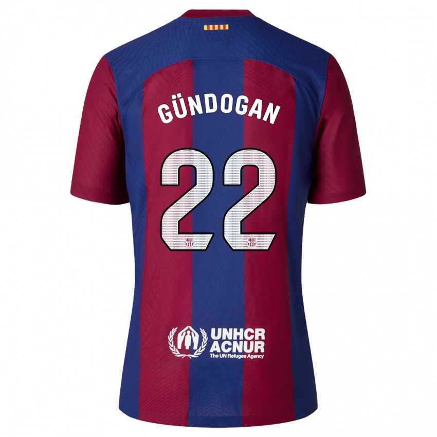 Niño Camiseta Ilkay Gundogan #22 Rojo Azul 1ª Equipación 2023/24 La Camisa