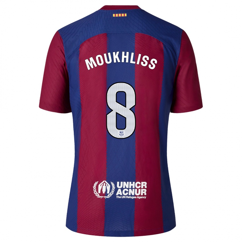 Niño Camiseta Moha Moukhliss #8 Rojo Azul 1ª Equipación 2023/24 La Camisa