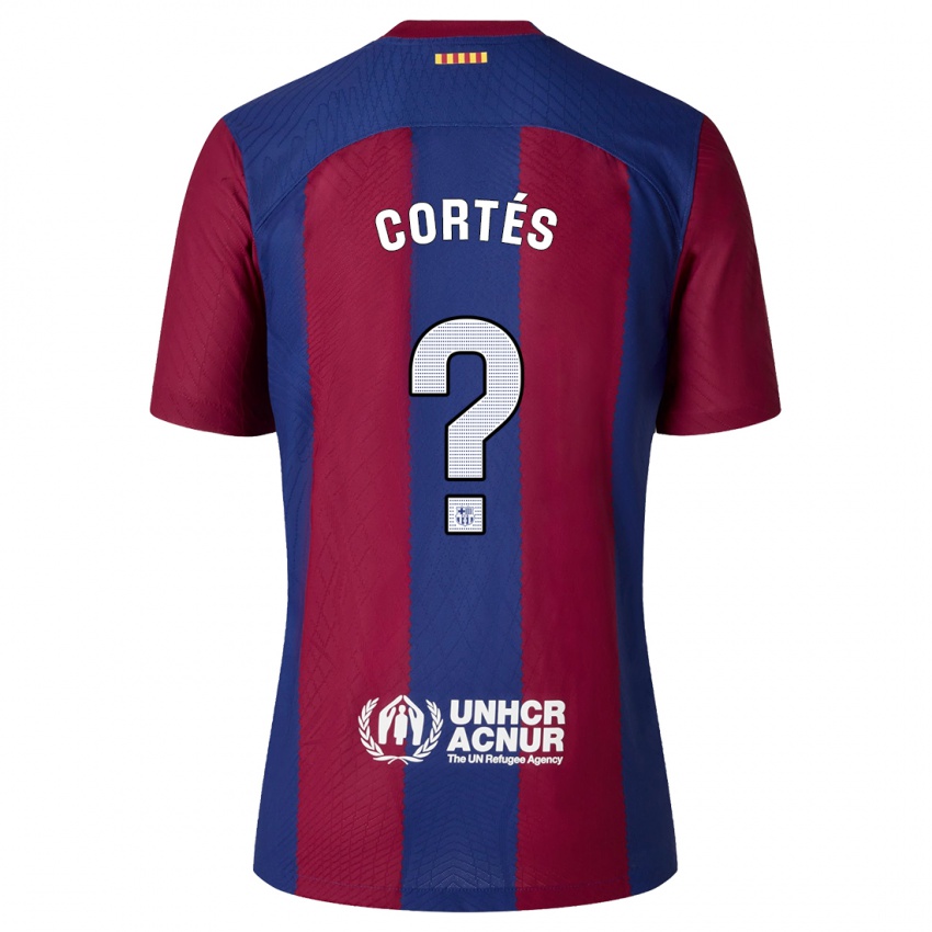 Niño Camiseta Álvaro Cortés #0 Rojo Azul 1ª Equipación 2023/24 La Camisa