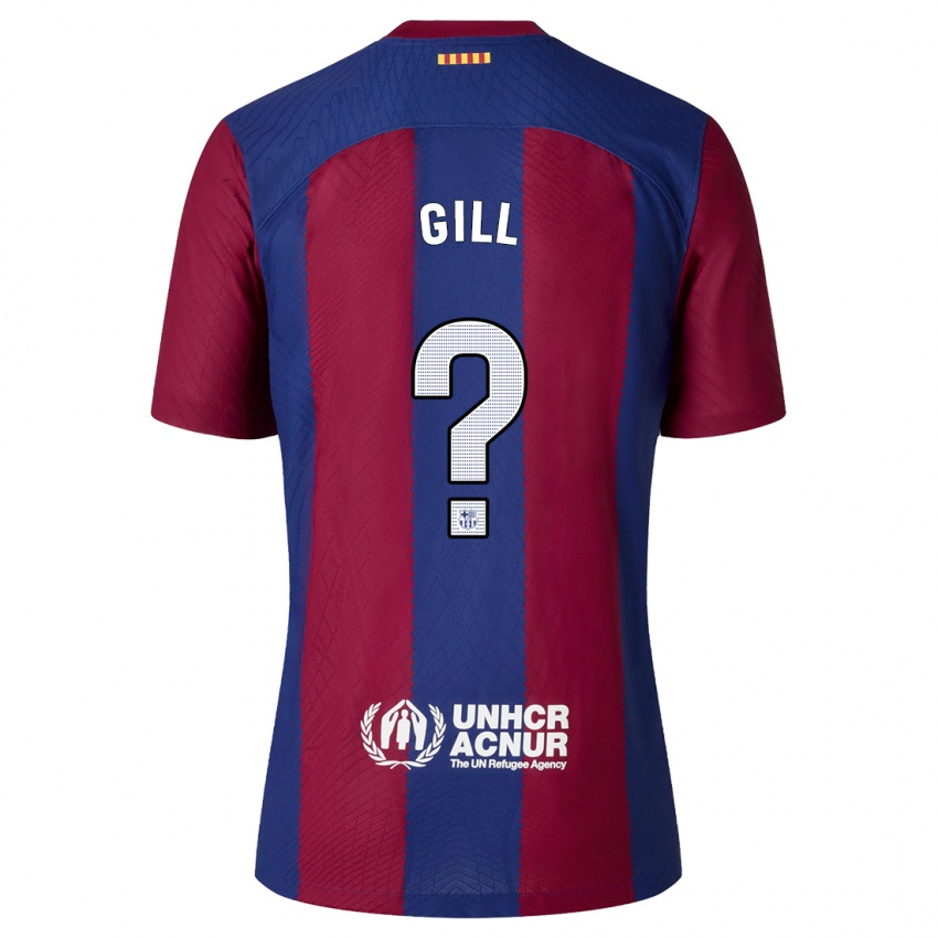 Niño Camiseta Adrian Gill #0 Rojo Azul 1ª Equipación 2023/24 La Camisa