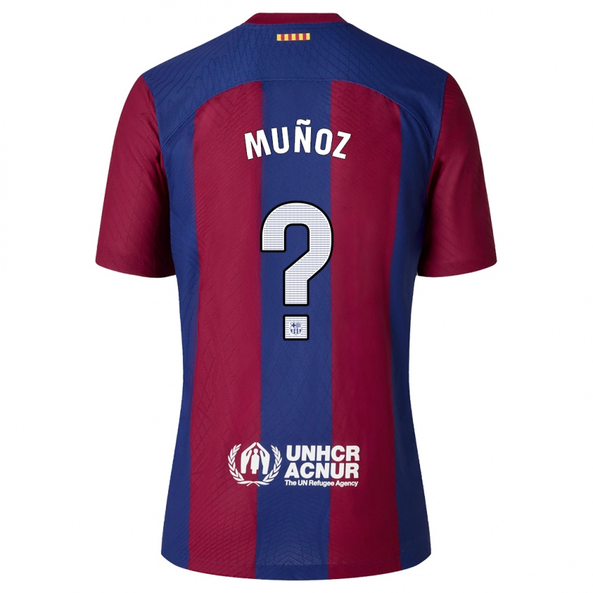 Niño Camiseta Cristo Muñoz #0 Rojo Azul 1ª Equipación 2023/24 La Camisa