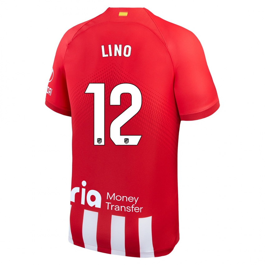 Niño Camiseta Samuel Lino #12 Rojo Blanco 1ª Equipación 2023/24 La Camisa