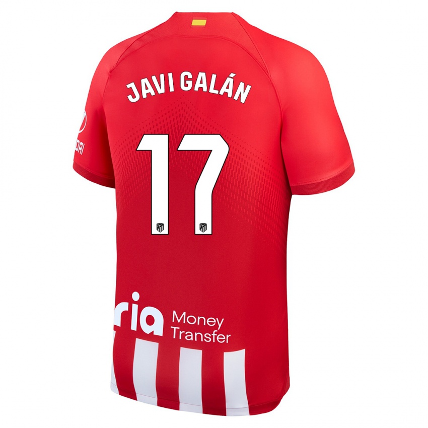 Niño Camiseta Javi Galán #17 Rojo Blanco 1ª Equipación 2023/24 La Camisa